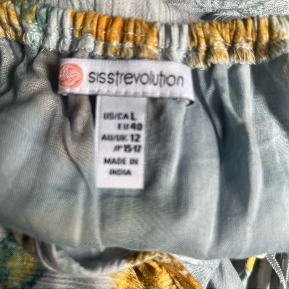 Floral Spaghetti Strap Maxi Dress in Yellow and Blue Size Large NWT - Picture 5 of 12